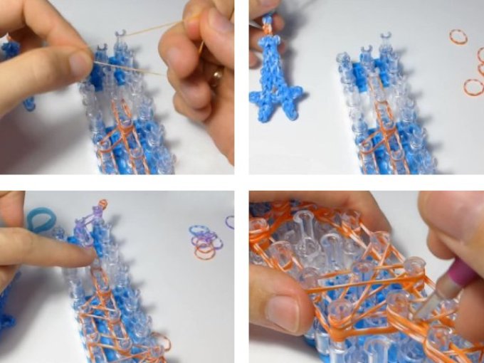 Как плести из резинок фигурки на рогатке видео-урок для начинающих
