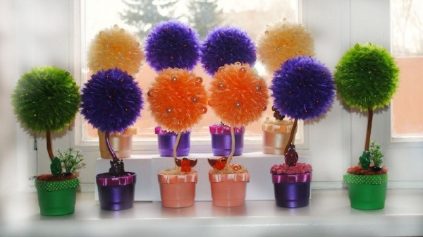 Топиарии из органзы