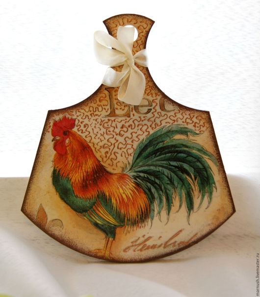 Доска с петухом декупаж Доска с петухом декупаж