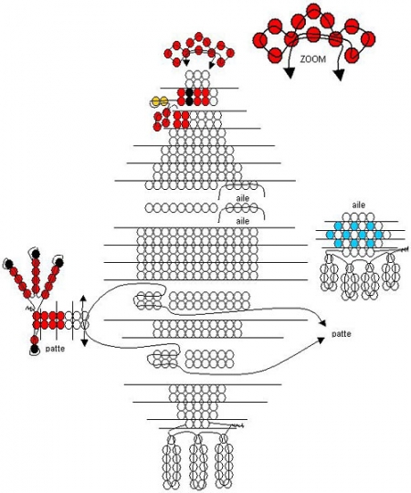 Схема плетения белого петуха из бисера Схема плетения белого петуха из бисера