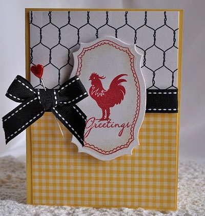 Скрап открытка с петухом Скрап открытка с петухом