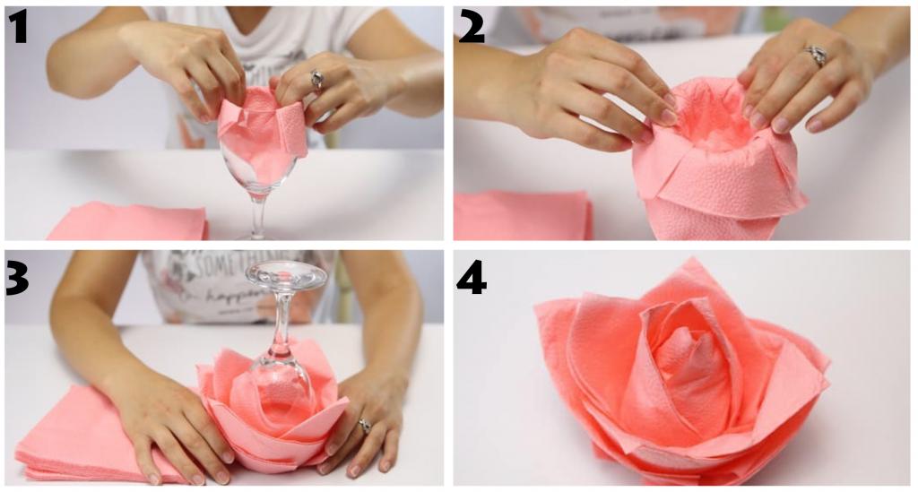 Схема создания розы на стакане