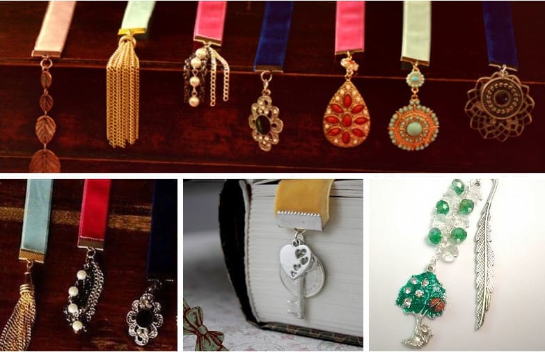 Закладка с красивыми камнями из бархатной ленты Закладка с красивыми камнями из бархатной ленты