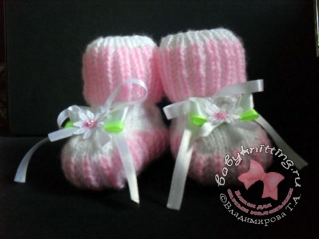 как связать пинетки спицами для начинающих