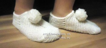 Тапочки следки спицами от Валерии Тапочки следки спицами от Валерии