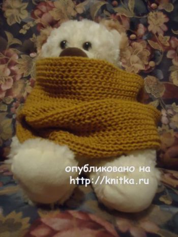 Вязаный спицами снуд с узором английская резинка Вязаный спицами снуд с узором английская резинка