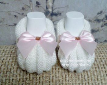 Вязаные пинетки Зефирочки для новорожденных Вязаные пинетки Зефирочки для новорожденных