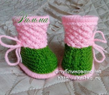 Пинетки для новорожденных спицами Пинетки для новорожденных спицами