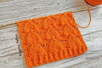 Красивый и оригинальный ажурный узор спицами, схема и видео-урок