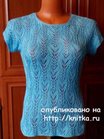 Ажурная кофточка с рукавом кимоно