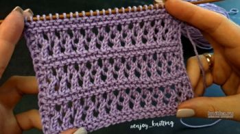 Простой Ажурный узор ПОЛОСКИ, описание и видео-урок