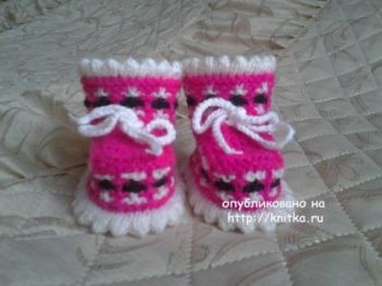 Вязаные детские пинетки спицами для новорожденных Вязаные детские пинетки спицами для новорожденных