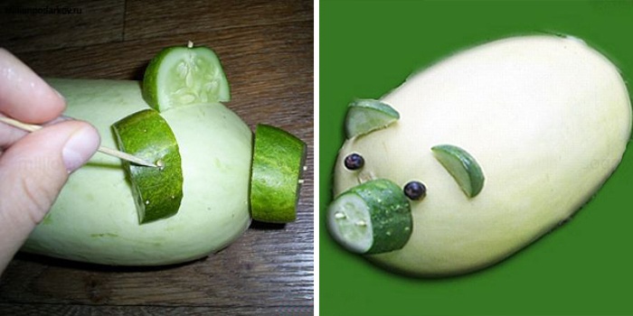 Свинка из овощей