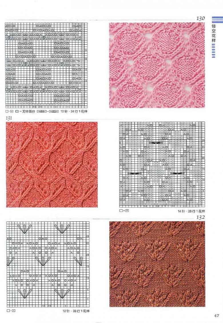 Ажурные узоры спицами, больше 60 схем и изделий с ажурными узорами, Узоры для вязания спицами