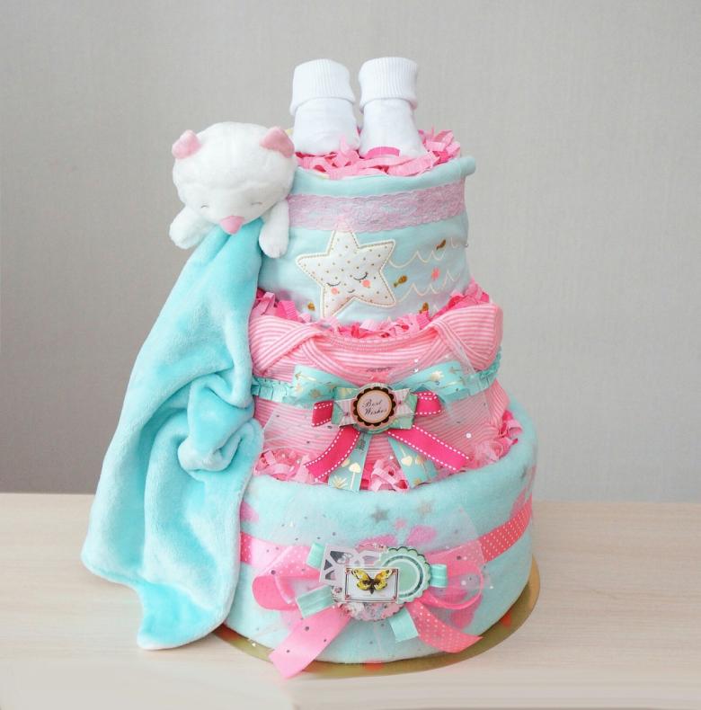 Торт из памперсов  своими руками (девочке, мальчику): пошаговое фото, мастер-класс