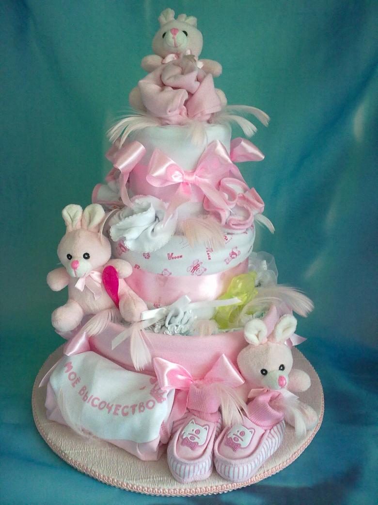 Торт из памперсов  своими руками (девочке, мальчику): пошаговое фото, мастер-класс