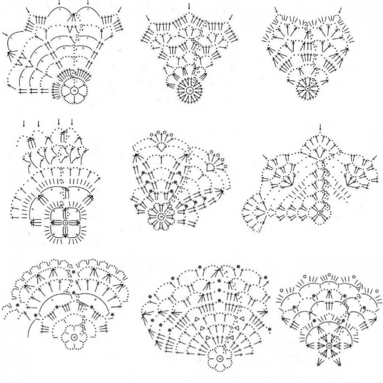 Снежинки крючком - схемы с описанием для начинающих