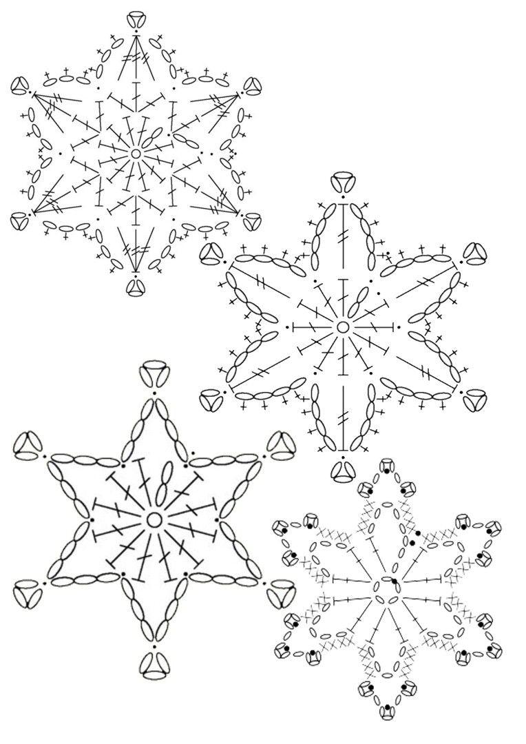 Снежинки крючком - схемы с описанием для начинающих