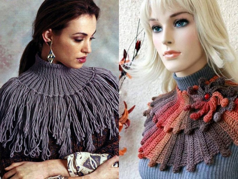 Манишка спицами