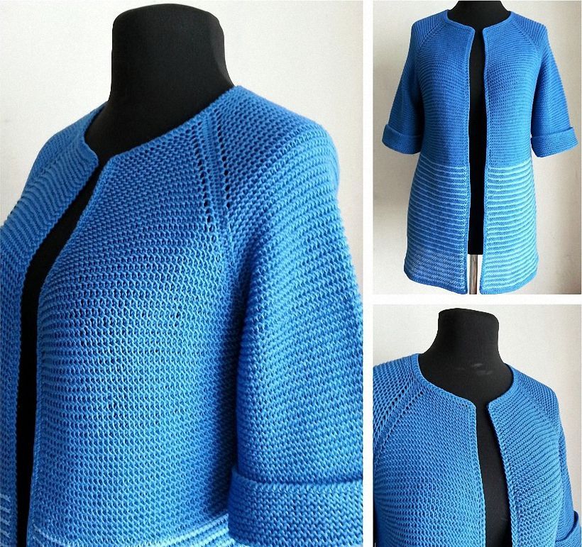 Как вязать платочную вязку по схемам круговыми и обычными спицами для начинающих