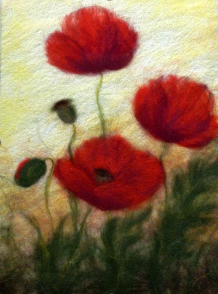 Картины, изготовленные благодаря фелтингу, очень схожи с акварелью