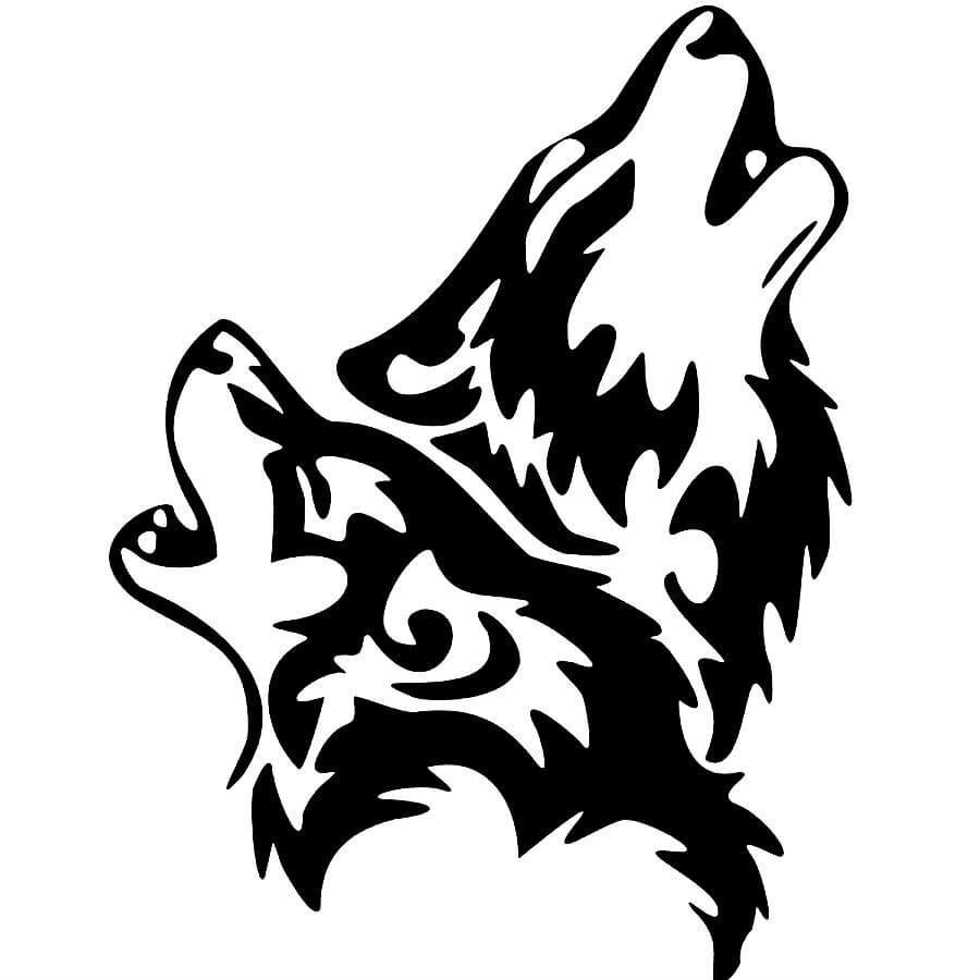 Трафареты и силуэты волка