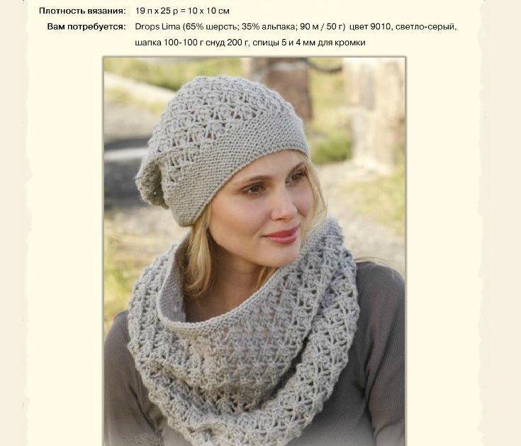 Ажурный снуд спицами: схемы вязания, новинки