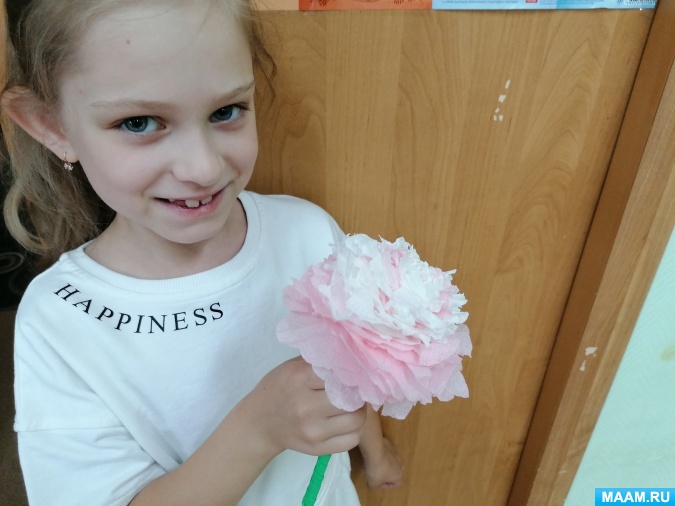 Пионы из бумажных салфеток своими руками