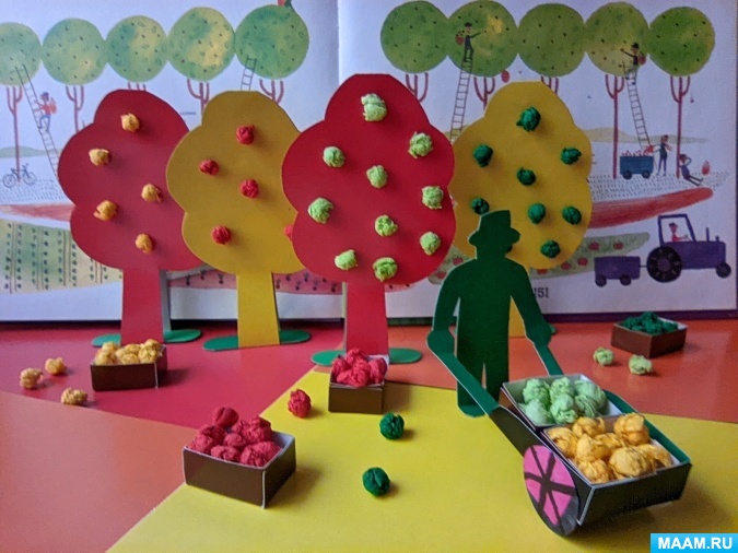 Мастер-класс по конструированию из бумаги с элементами аппликации «Садоводы собирают урожай»