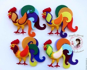 Пошив петуха из фетра