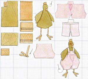 Рисование шаблона для петуха в стиле Тильда  Шаблон для петуха в стиле Тильда