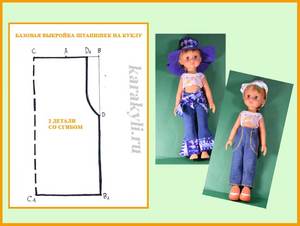 Как пошить штанишки для куклы Пошив штанишек для куклы