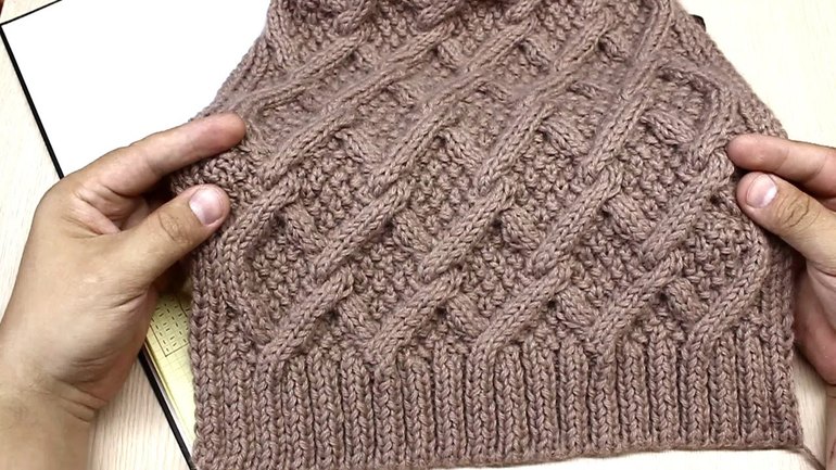 Узор шахматка для шапки