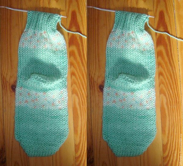 Носочки на двух спицах с описанием