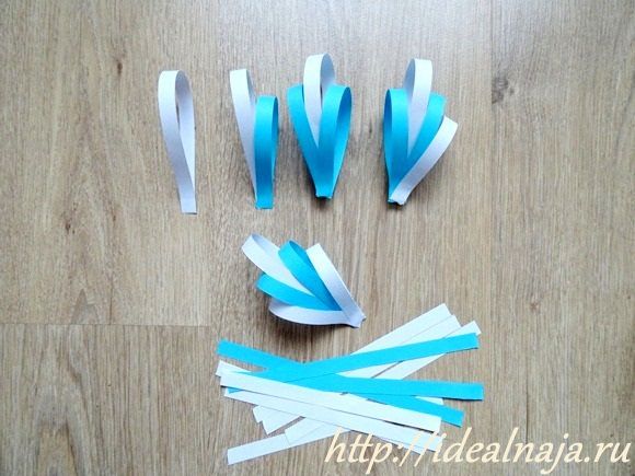 Последовательность склеивания лучика слева-направо