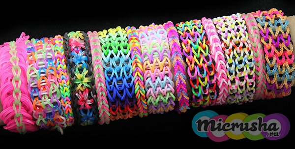 Широкие браслеты из резинок