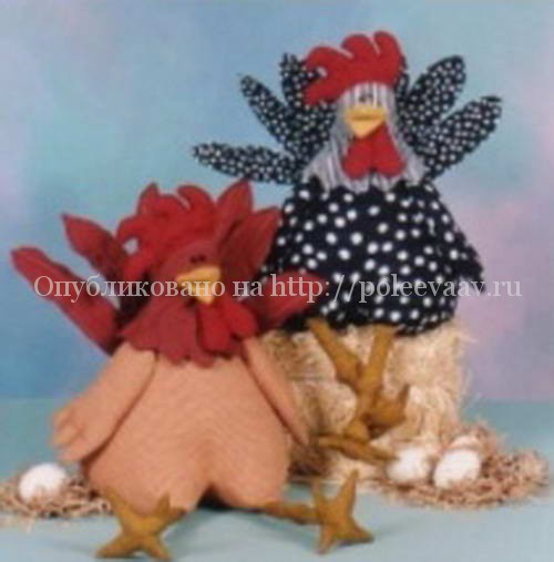 Текстильный петух с выкройками своими руками