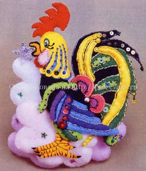 Текстильный петух с выкройками своими руками
