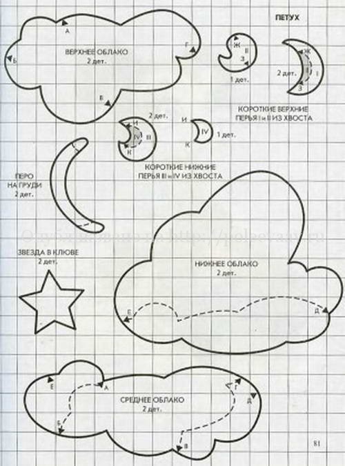 Текстильный петух с выкройками своими руками