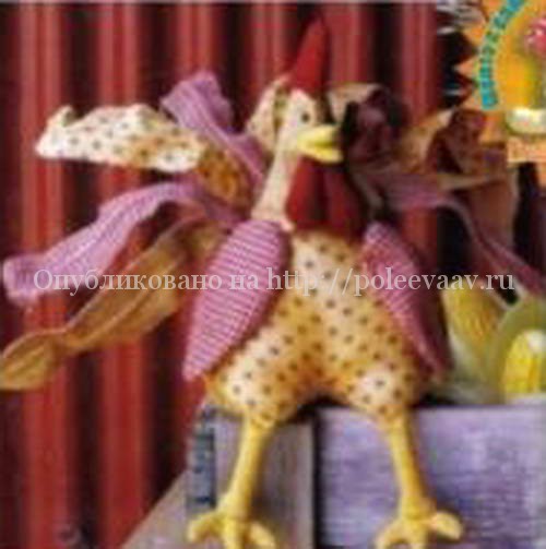 Текстильный петух с выкройками своими руками