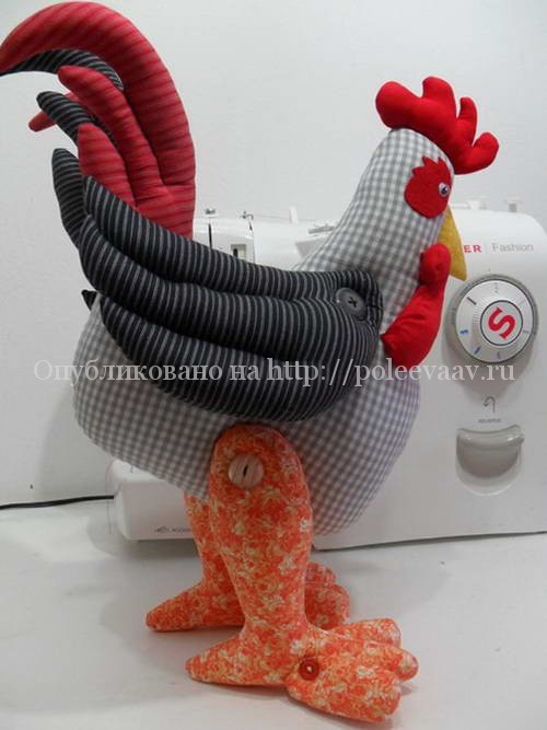 Текстильный петух с выкройками своими руками