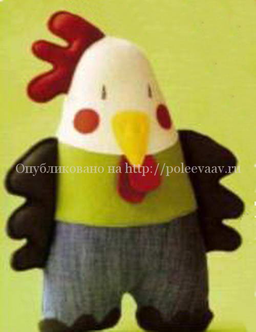 Текстильный петух с выкройками своими руками