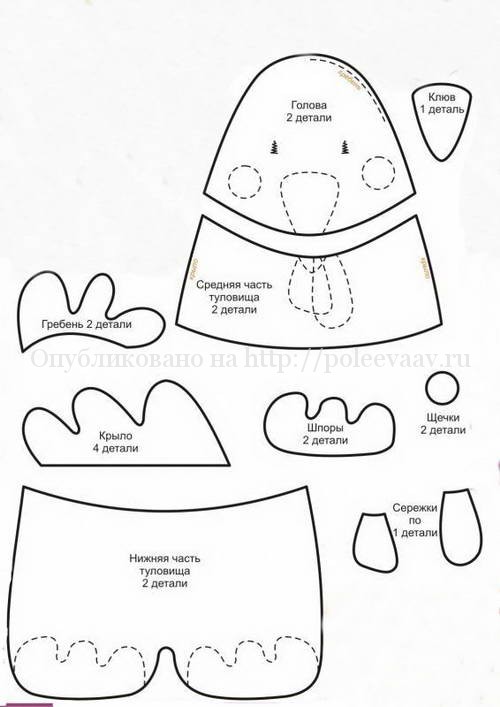 Текстильный петух с выкройками своими руками