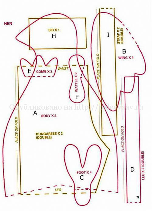 Текстильный петух с выкройками своими руками