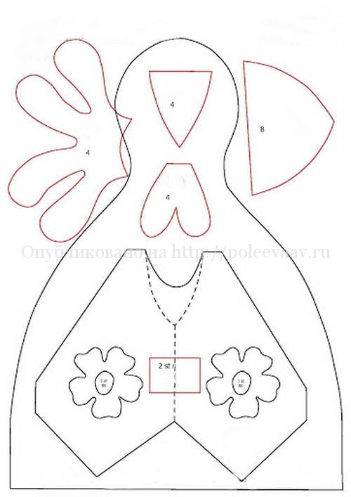 Текстильный петух с выкройками своими руками