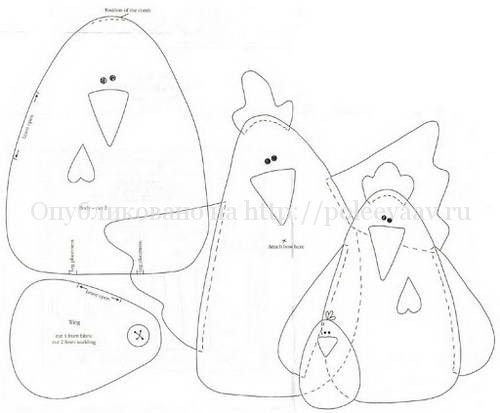 Текстильный петух с выкройками своими руками