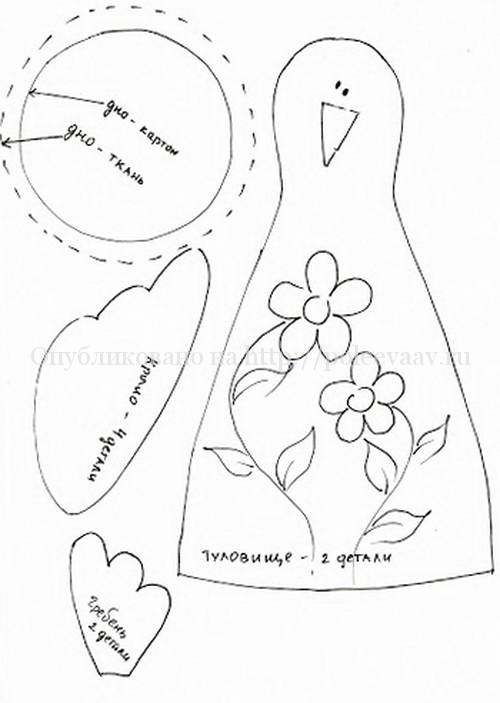 Текстильный петух с выкройками своими руками