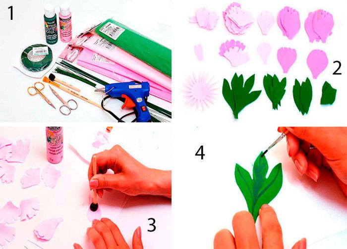 Пион из фоамирана мастер-класс