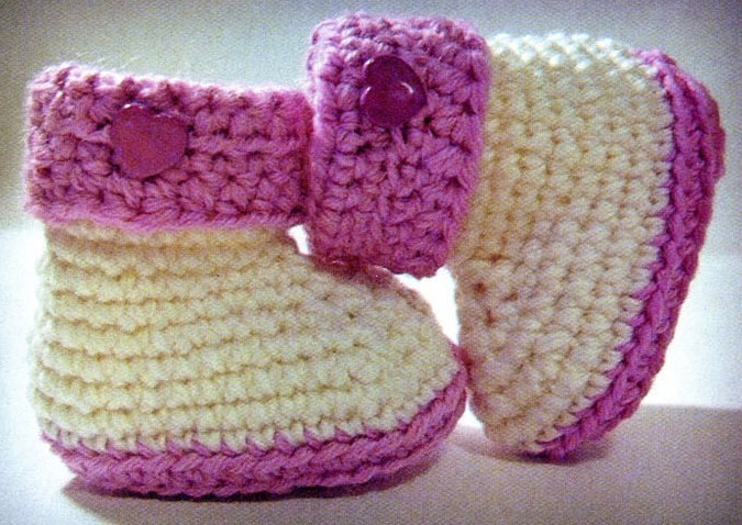 Крохотные пинетки-сапожки Вязание пинеток для новорожденных: сапожки крючком