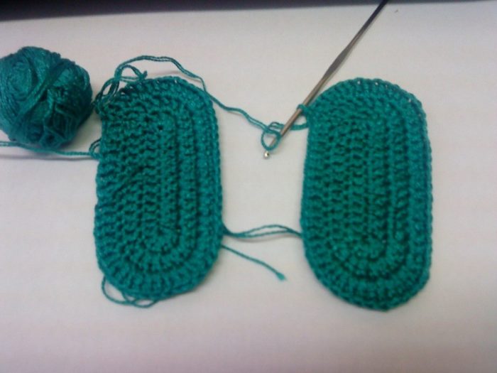Подошвы пинеток, связанные крючком Как связать пинетки крючком: подошвы для пинеток